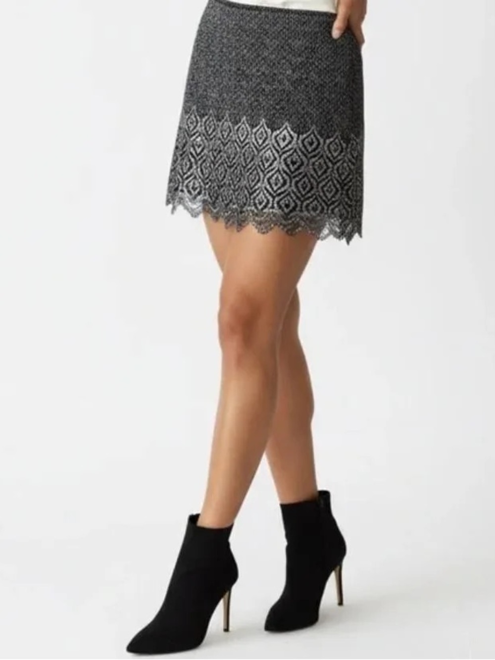 Free People Metallic Lace Mini Skirt